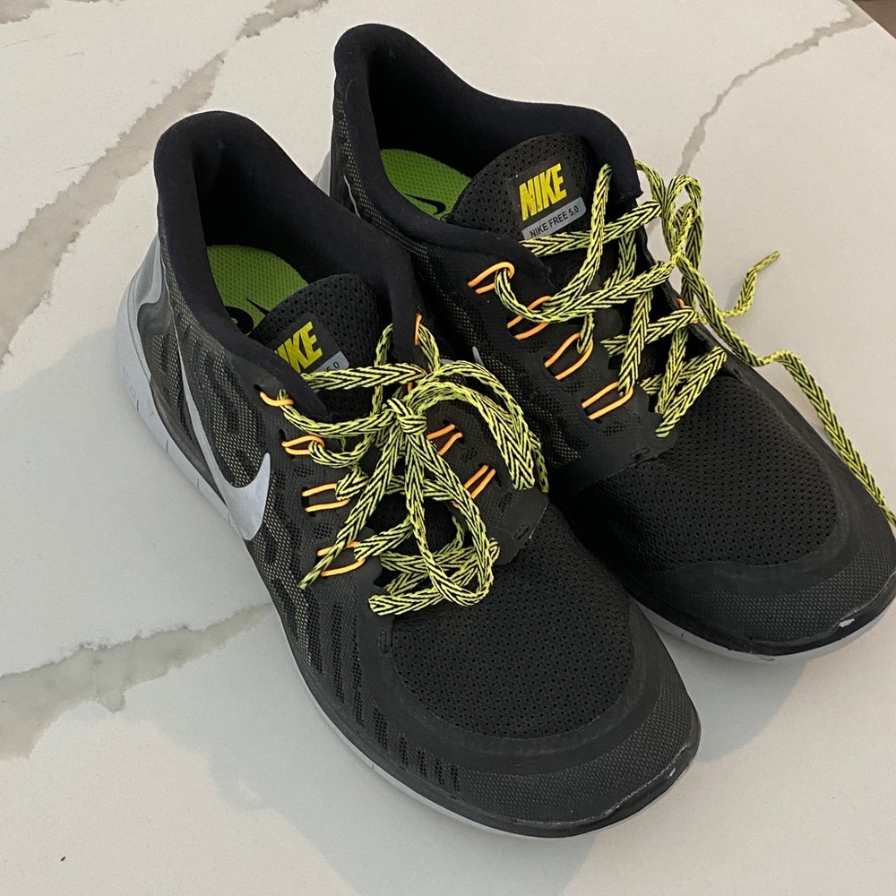 Nike Black and Green Running Shoes